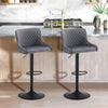 2x Bar Stool Velvet Breakfast Pub Chair 360° Swivel Gas Lift Stool with Backrest