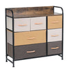 Fabric Chest Of Drawers with Shelves Industrial 4 Drawer Dresser Organizer Brown