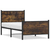 Metal Bed Frame with Headboard and Footboard Smoked Oak 80x200 Y8W8