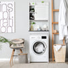Over Toilet Cabinet Freestanding Washing Machine Rack w/Open Shelves & Door