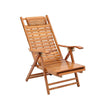 Foldable Bamboo Sun Lounger Garden Chair Patio Recliner Outdoor Deck Footrest UK