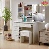 Dressing Table Stool Set with 10 LED Light sliding Mirror Vanity Make up Desk