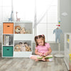 Kids Storage Cabinet 2 Storage Baskets Children Bookcase Wooden Toy Storage