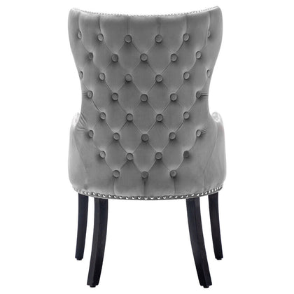 1/2 Luxury Dining Chairs Chesterfield Button Tufted Wing Back Kitchen Restaurant