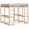 Loft Bed with Desk and Ladder 200x200 Solid Wood Pine F2Z3