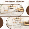 Small Table and 2 Chairs 3PCS Bar Kitchen Dining Breakfast Furniture Set W/Shelf