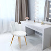 Velvet Shell Accent Chair Padded Upholstered Vanity Lounge Seat Gold Metal Legs