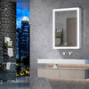 Large Illuminated LED Bathroom Mirror Cabinet Demister Sleek Aluminum Frame Unit