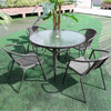 Modern Tempered Glass Top Outdoor Garden Table Patio Bistro Dining Coffee Table