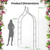 Garden Trellis Pergola w/ Multiple Side Crossbars & Powder-coated Metal Tubes