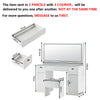 White Dressing Table with Large LED Mirror Wood Makeup Desk 3 Drawers Stool