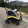 Pet Stroller Pushchair 2-in-1 Folding Dog Cat Walk Travel Carrier for Car Rides