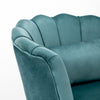 Upholstered Lotus Plush Velvet Scallop Shell Tub Chair Armchair Sofa Seat Blue
