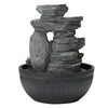 Indoor Desktop Cascading Stone Water Feature Fountain with LED Lights Home Decor