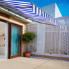 Stripe Retractable Door Canopy Window Front Porch Overhead Roof Cover Manual