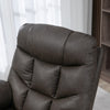 Recliner Armchair Swivel Manual Reclining Chair with Adjustable Footrest Brown