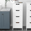 Bathroom Cabinet Storage 4 Drawer Free Standing Cupboard Furniture Unit White