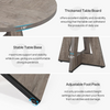 Round Dining Table for 4 People, 120cm Farmhouse Wooden Kitchen Dinner Table