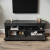 High Gloss Black 120cm TV Stand Cabinet Unit 2 Door Sideboard with LED Lights