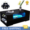 High Gloss Coffee Table With Storage 2 Drawer Wooden Living Room RGB LED Lights