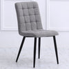 4pc Dining Chairs Set Grey Fabric Seat Back Metal Legs Dining Room Kitchen Chair