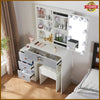 Dressing Table With Sliding Drawers Mirror Stool Set Makeup Vanity Desk Bedroom