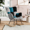 Modern Linen/Teddy Fleece Rocking Accent Chair Upholstere Glider Rocker Armchair