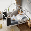 Tree House Single Bunk Bed Pine Wooden Frame Kids Children Sleeper w/ Blackboard