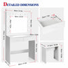 Vanity Dressing Table Stool Set Makeup Mirror/Drawers/Dimmabl 3 Colors LED Light