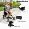 Folding Aluminum Walker Four Wheels Medical Rollator with Seat & Carrying Bag