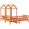 Day Bed Set with Roof Wax Brown 90x200 Solid Wood Pine Z5K8