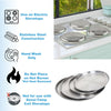 SET OF 4 SILVER STAINLESS STEEL METAL ELECTRIC COOKER HOB RING COVER COVERS LID