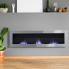 90-140cm Bio Ethanol Fireplace Grey Wall/Insert Biofire Fire Burner +Accessories