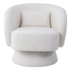 Boucle Teddy Cuddle Accent Swivel Base Chair Armchair Tub Beige with 1 Cushion