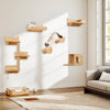 6 Pieces Cat Wall Furniture Set Wall Mounted Shelves 3-step Cat Tree