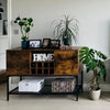 Drink Bar Cabinet Modern Sideboard Wine Rack Cupboard Bottle Storage Unit Brown