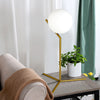 Desk Lamp Indoor Lighting Table Bedside Light w/ White Glass Ball Lampshde Decor