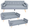 Sofa Bed Modern Adjustable Angle Wooden Legs Living Room Dining Room Grey Linen