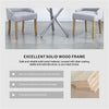 4x Grey Wood Dining Chairs Rivet Armchairs&White Marble MDF Top Dining Table Set