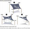 WATERPROOF Outdoor Shade Sail Patio Suncreen Awning Garden Sun Canopy UV Block