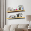 Set of 2 Wooden Floating Shelves Kids Bookshelf Wall Mounted Picture Ledge Shelf