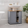 Bathroom Under Sink Cabinet Grey Bamboo Wooden Storage Cupboard Unit Christow