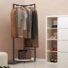 Metal Clothes Stand Coat Rack Corner Hall Tree Closet W/ Storage Shelves