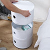 Round Storage Unit Cabinet Cupboard Side Table 2/3/4/5 Drawers Bathroom Bedroom