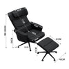 Adjustable Backrest Manual Recliner Armchair PU Leather Swivel Chair w/Footstool