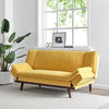 3 Seater Yellow Velvet Sofa Bed - Mondaine