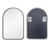 Modern Arch Metal Frame Bathroom Glass Wall Mounted Vanity Makeup Mirror Black