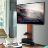 Industrial TV Floor Stand 33-65inch LCD LED Height Adjustable W Shelves