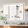 LED Bathroom Mirror Illuminated Demister 3 Color Touch Switch 80*60cm Anti-fog
