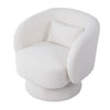 Rotating Teddy Velvet Tub Armchair Swivel Chairs Padded Accent Sofa with Bolster